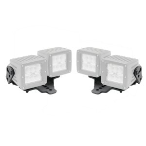 Jeep Wrangler Light Mount - Go Rhino - Hood Hinge Mount for Two 3in Cubes - Textured Black - `18-`20